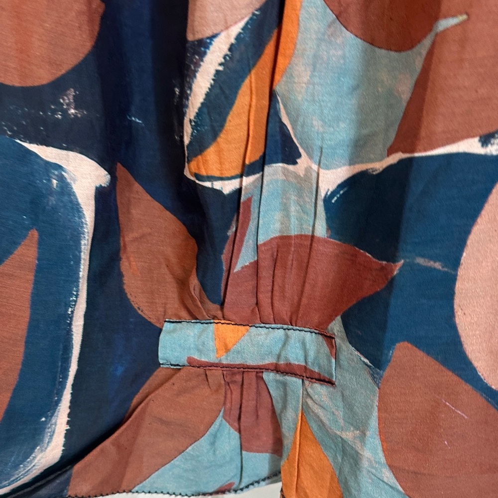 Trovata Multicolor Leaf-Print Flutter Sleeve Blou… - image 10